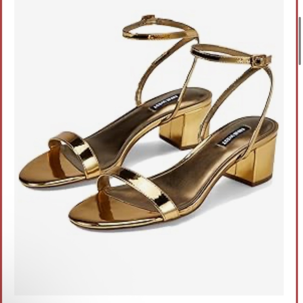 Elegant Metallic Bronze Block Heel Sandals